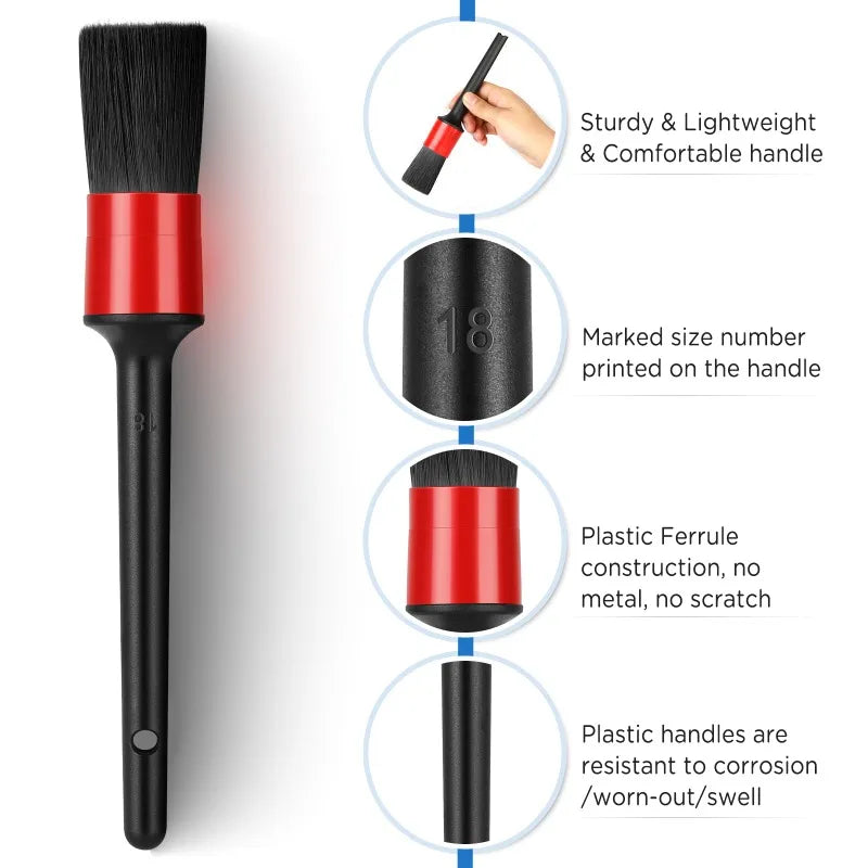 5Pcs Auto Reinigung Pinsel Kit Auto Detail Pinsel Staub Pinsel Für Auto Innen Detaillierung Pinsel Set Rad Felgen Sau...