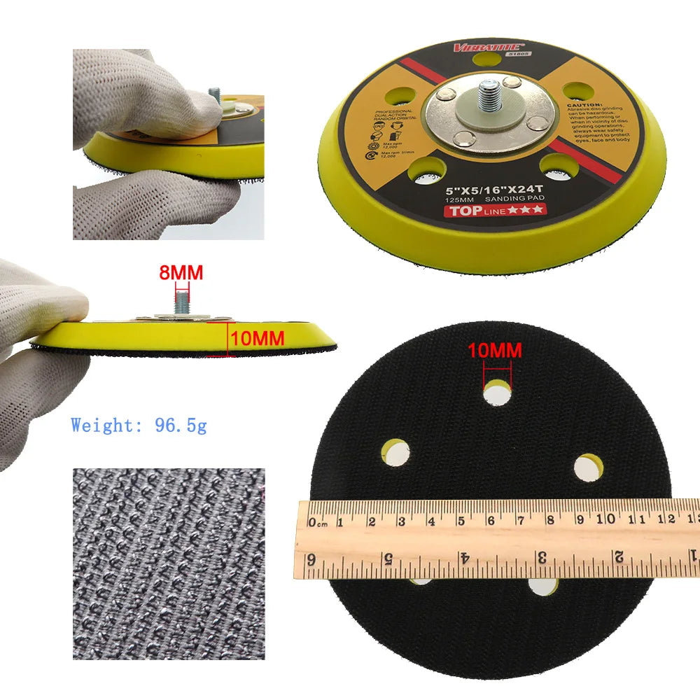 5-Zoll-Dual-Action-Haken- und Schlaufenform aus flexiblem Urethan für Exzenterschleifer, Autopolierer