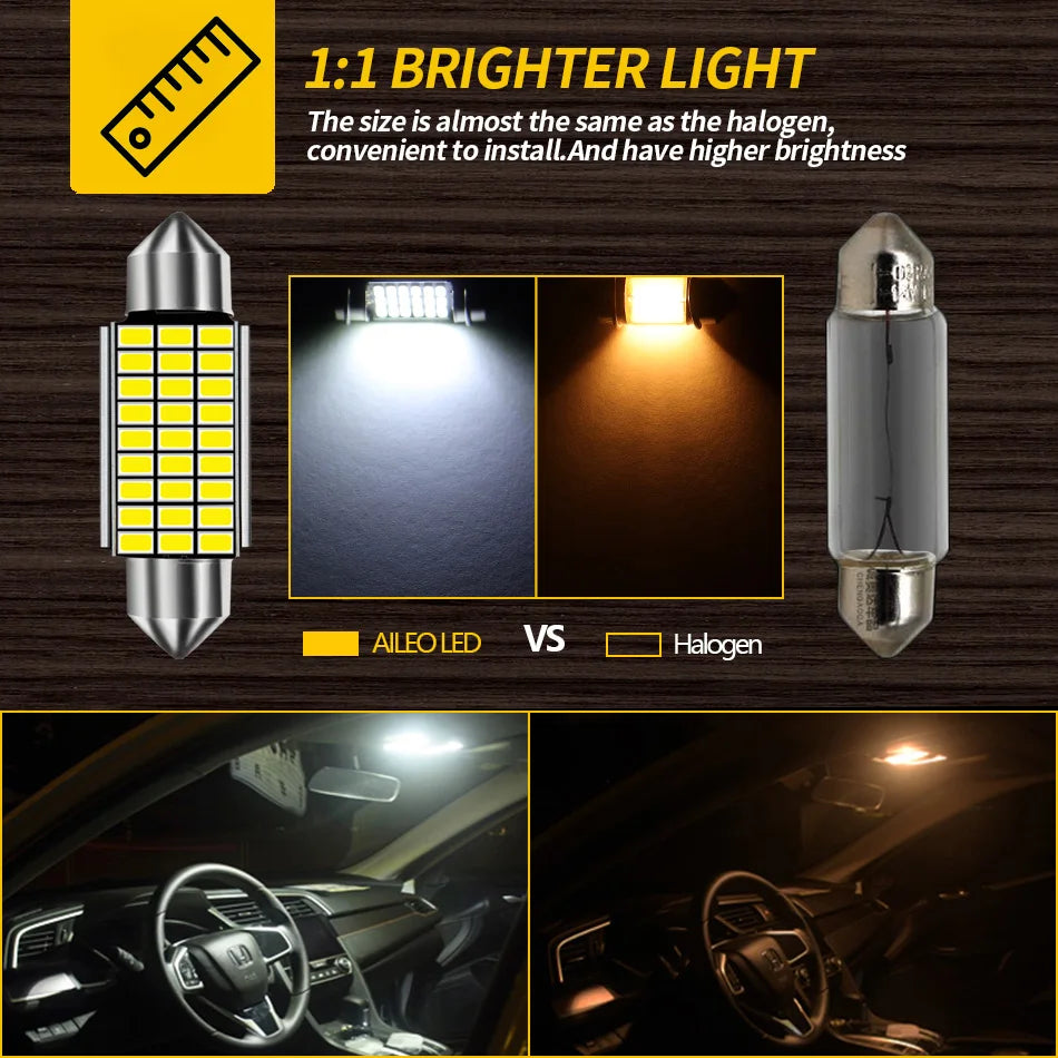 AILEO 31mm 36mm 39mm 42mm LED C10W Birne – SwissGlanzGarage Ansicht 2