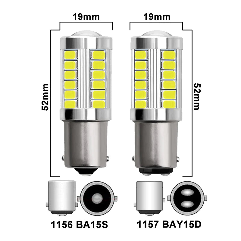 2/4/8 Stück P21W 1156 BA15S LED Birnen 7000K – SwissGlanzGarage Ansicht 2