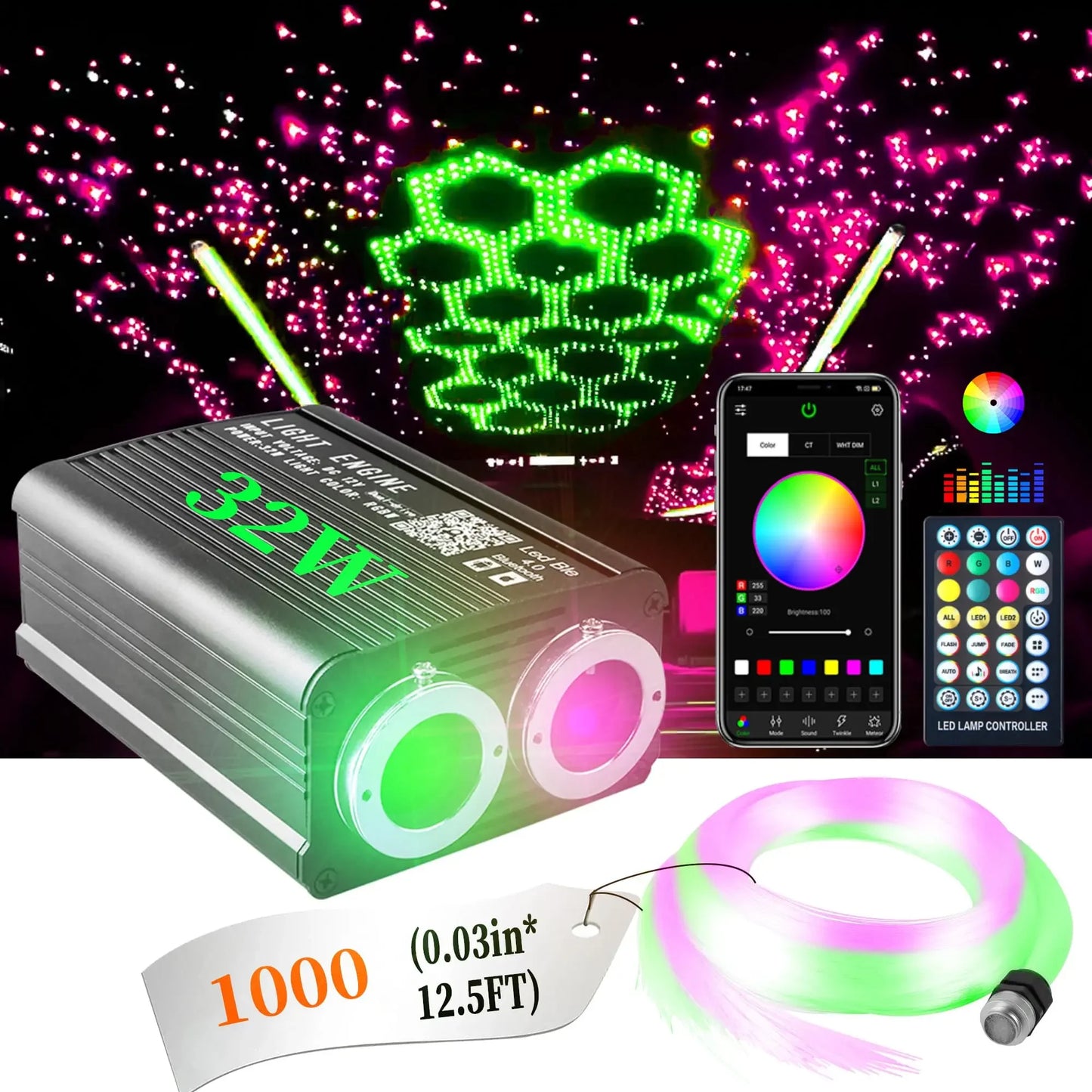 Auto Dach Fiber Optic Licht RGBW LED Stern Decke Licht…