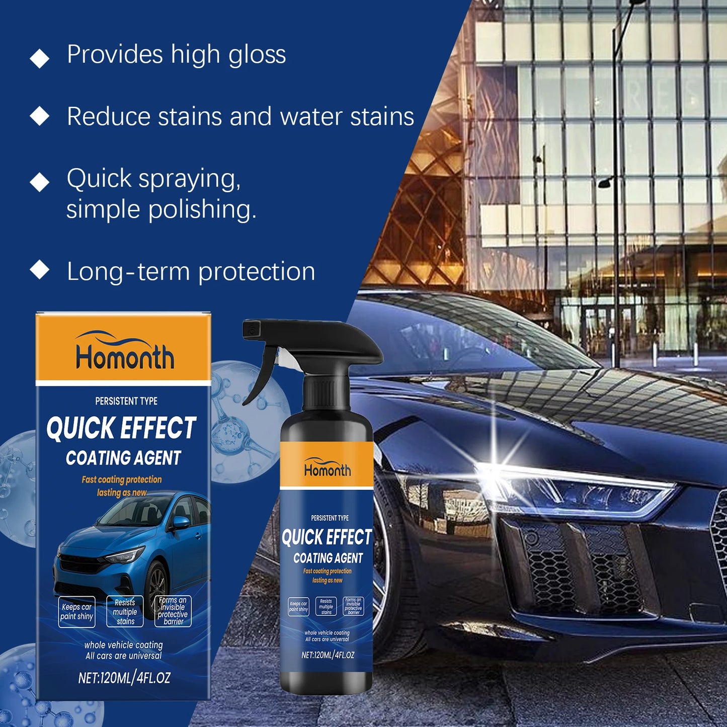 Auto-Keramik-Beschichtungsspray, Nano-Dichtstoff, schnelles Detailer-Spray für die Auto-Detaillierung mit hochglänzen...