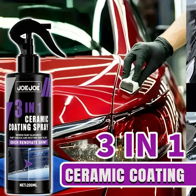 3-in-1 Auto Keramik-Flüssigbeschichtung Spray Nano-Kristall Hydrophobe Schicht Poliermittel Hochglanz-Lackschutz Wach...