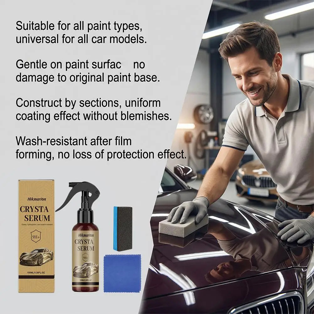 9H+ Auto-Keramikbeschichtung 100ml Flüssiges Nano-Kristall-Serum Polierwachs Korrosionsschutz Wasserdicht Auto-Detail...