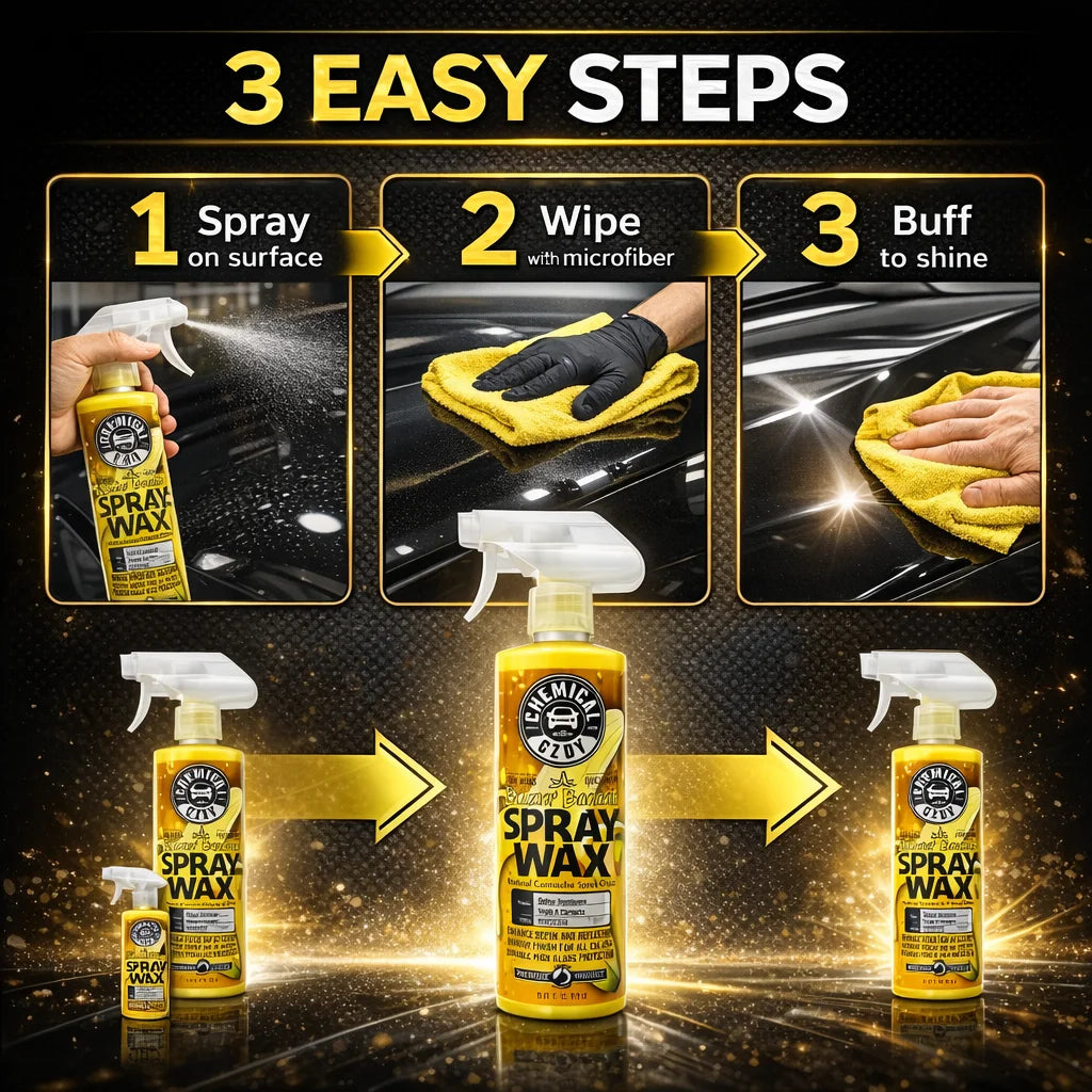 Blazin' Banana Spraywachs 16 oz – Natürliches Carnauba-Schnellwachs, Tiefglanz-Finish, Wasserabperlschutz, Einfaches ...