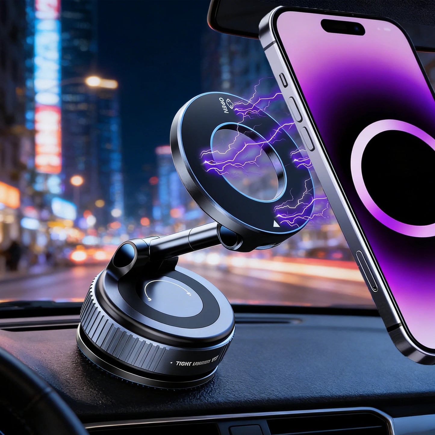Starker Magnetischer Auto-Handyhalter Faltbar 360° ° Verstellbare Vakuum-Saughalterung Universal für Auto, Schreibtis...