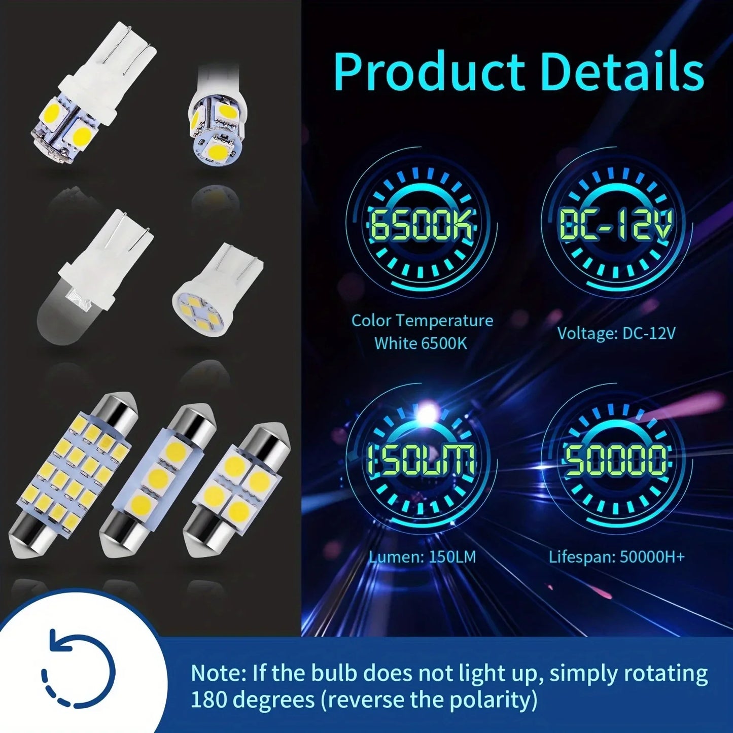 T10 5050 LED Innenraumbeleuchtung Set – SwissGlanzGarage Ansicht 5