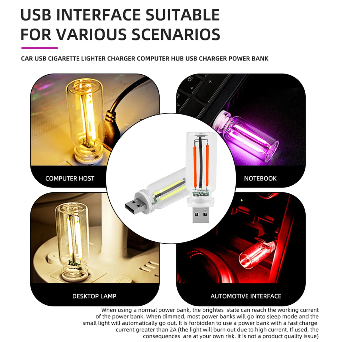 USB Auto Atmosphäre Licht Touch Dimmen Glühbirne Nachtlicht Retro Led