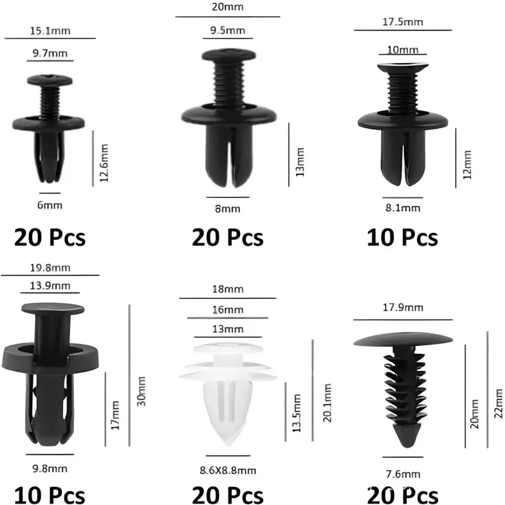 Auto Fastener Clips Set 100 Stück – SwissGlanzGarage Ansicht 3