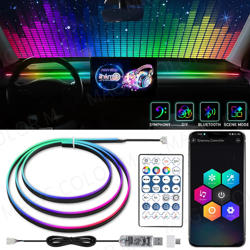 140cm LED Innenraumbeleuchtung RGB – SwissGlanzGarage Ansicht 2