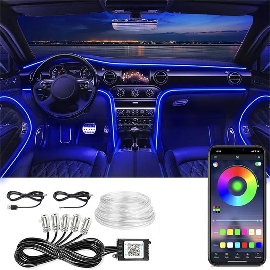 LED Auto Innen Umgebungs Streifen Lichter RGB Fiber Optic Atmosphäre