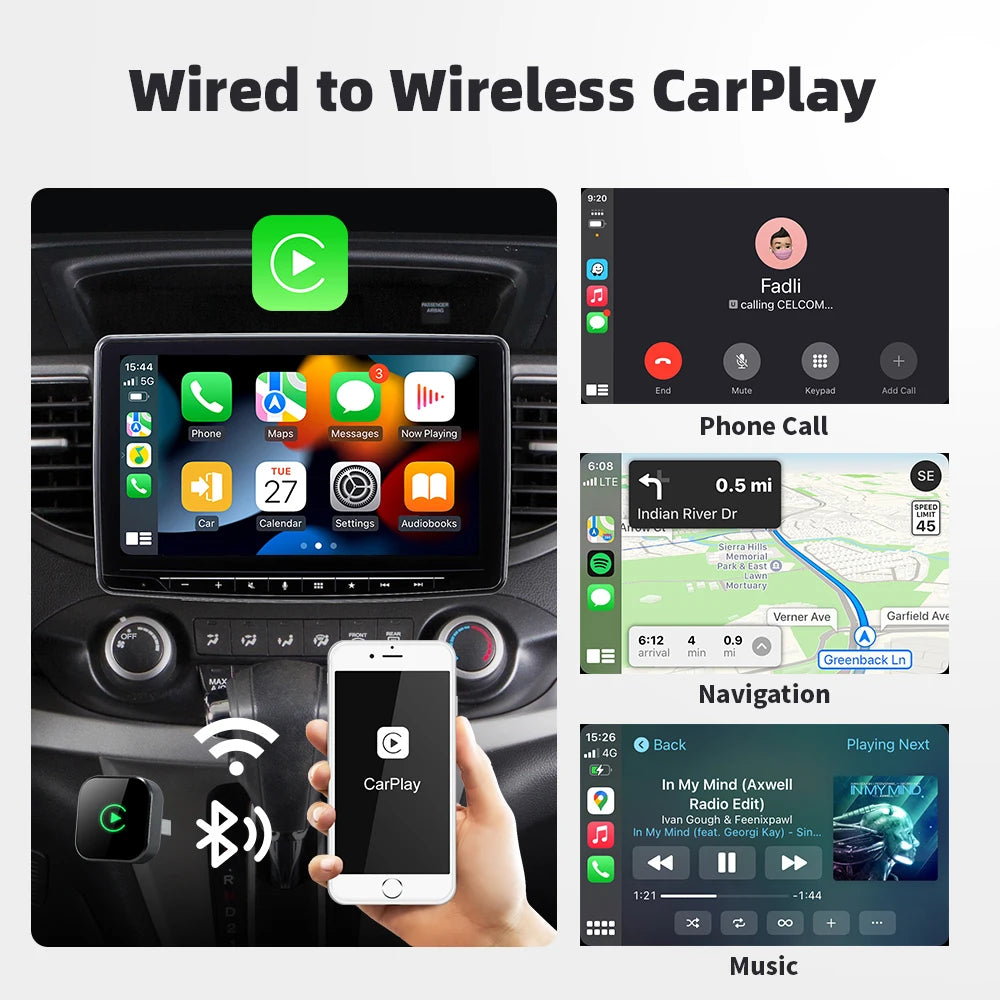 XUDA 2 in 1 CarPlay & Android Auto Adapter – mit kabellosem – SwissGlanzGarage Ansicht 5