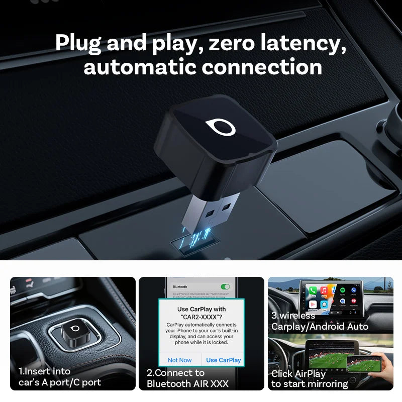 OTTOCAST MINI AIR Cube 4.0 Kabellos CarPlay Adapter – SwissGlanzGarage Ansicht 6