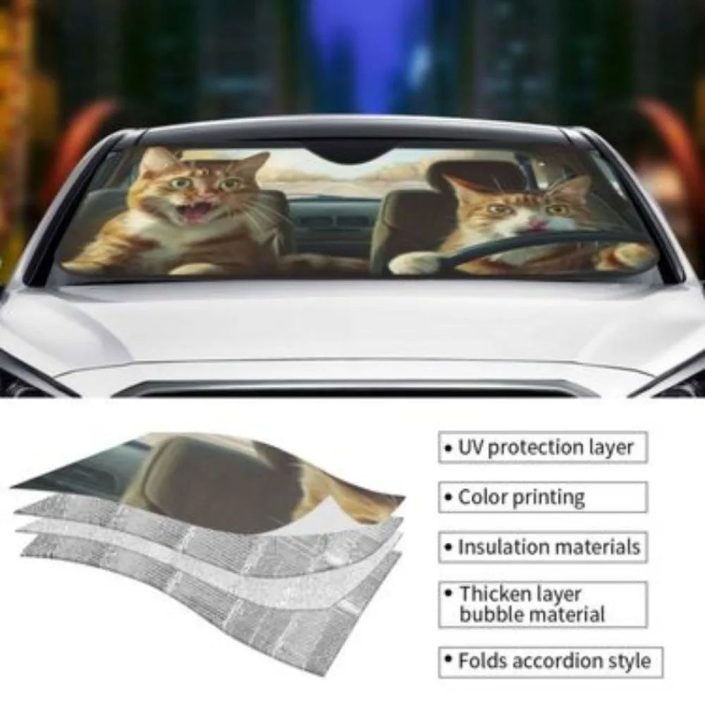 Auto-Windschutzscheiben-Sonnenschutz, 55*29,9 Zoll Faltbarer Sonnenschutz für Frontscheibe, Wärmeisolierung und Sicht...