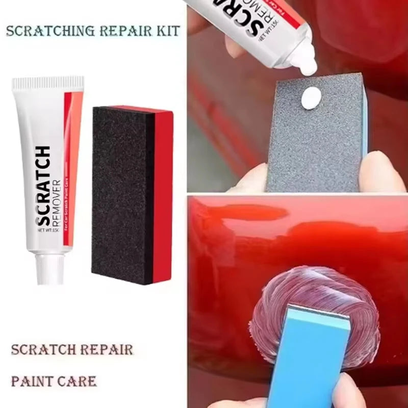 Car Scratch Remover Car Polishing Paste with Sponge, Car Body Paint Care Kit Paint Repair Spray Paint for Car and Mot...
