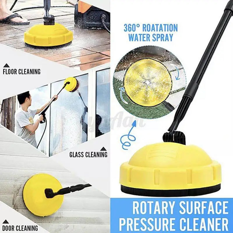 Pressure Washer Brush Power Washer Scrubber with Handle Rotary Surface Cleaner Multi-purpose Household Clean Tool for Ca
