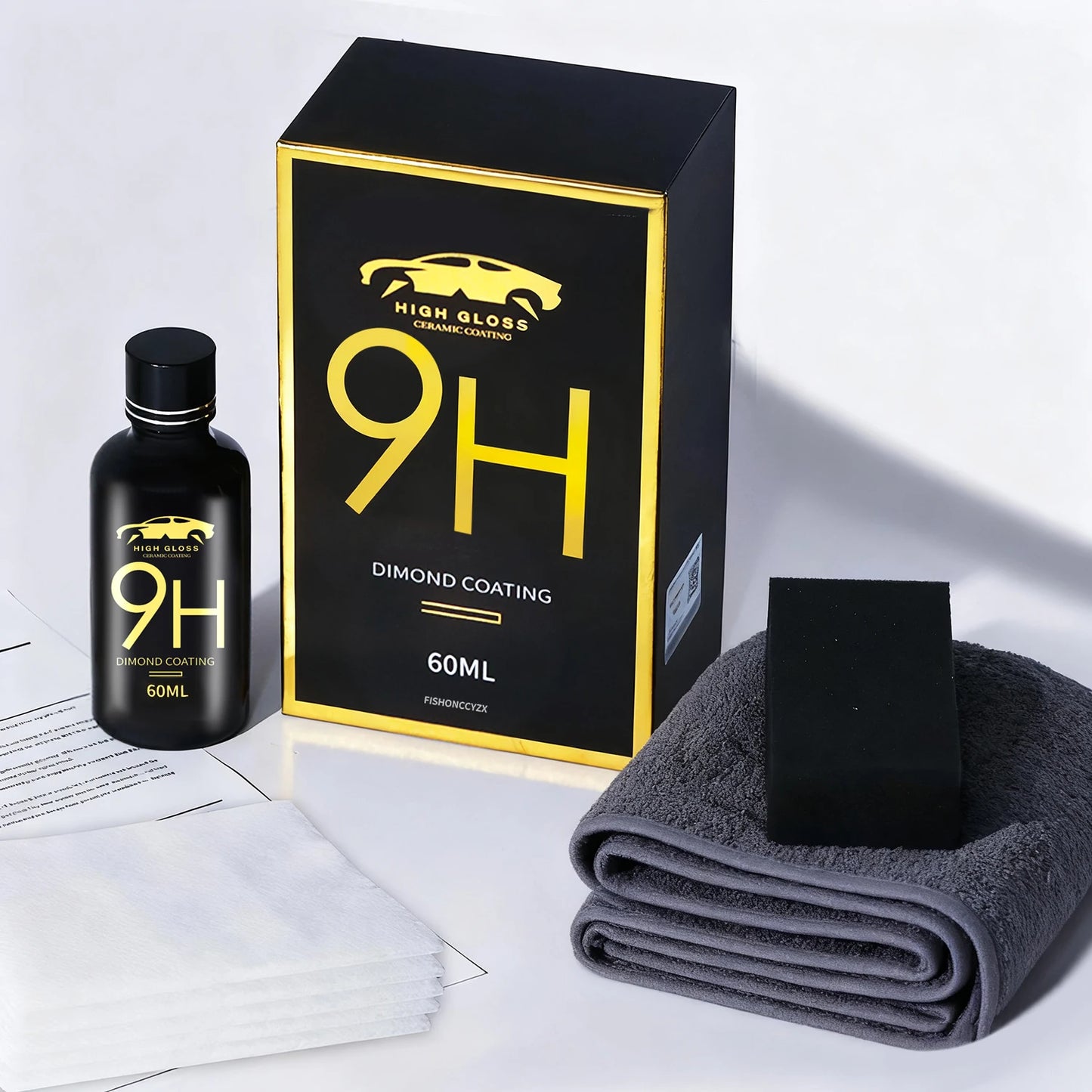 9H Auto-Flüssigkeramikbeschichtung, superhydrophobes Glasbeschichtungsset, Polys