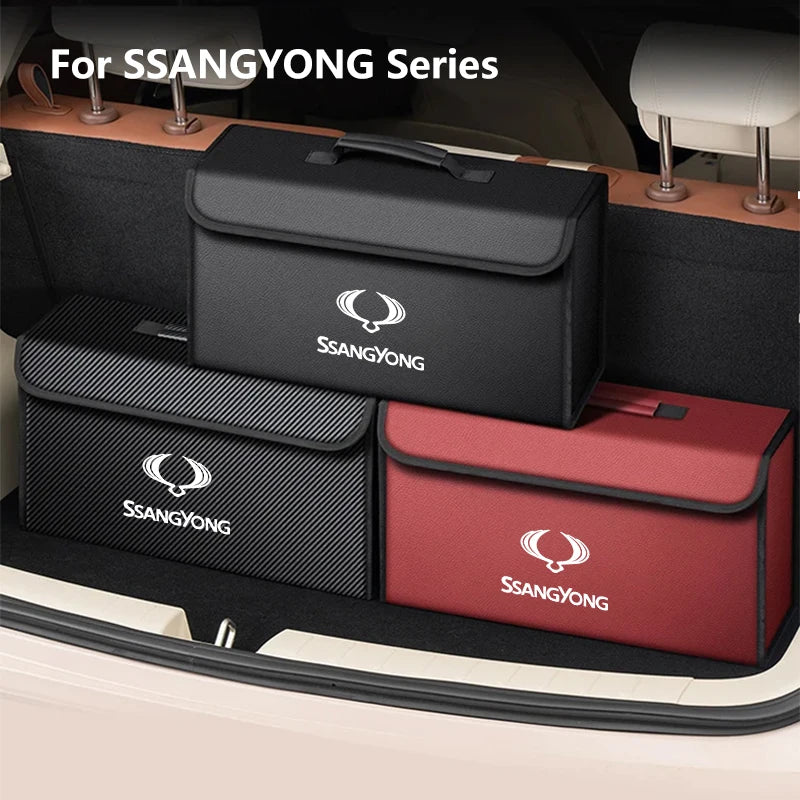 Auto Trunk Organizer Box Faltbare Lagerung Aufräumen Tasche Auto Zubehör Für Ssangyong Rexton Tivoli Musso Kyron Kora...