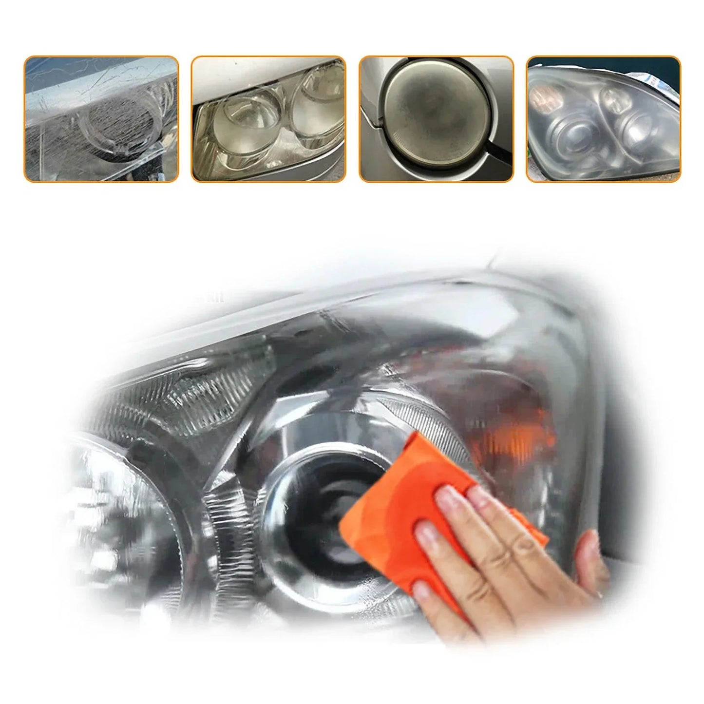 Scheinwerfer-Restaurations-Kit – Vergilbungsentferner, Aufheller & Linsenpolitur