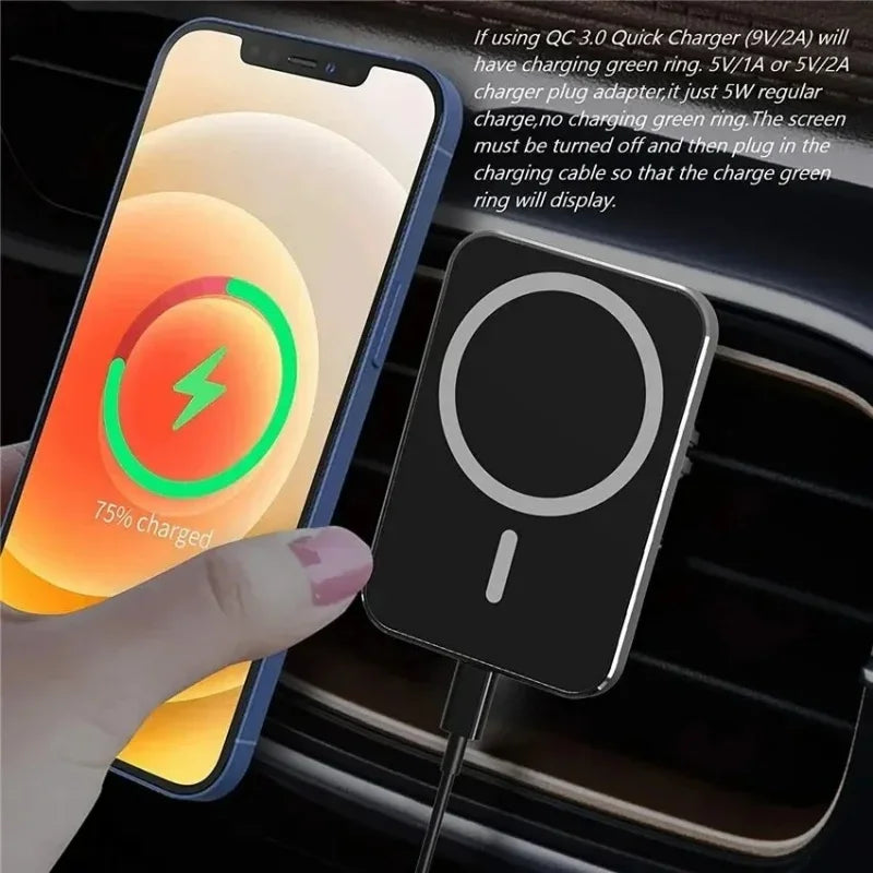 Magnetischer Autotelefonhalter, kabelloses Ladegerät, Lüftungsschlitzhalterung, schnelles Aufladen für iPhone 15 14 1...