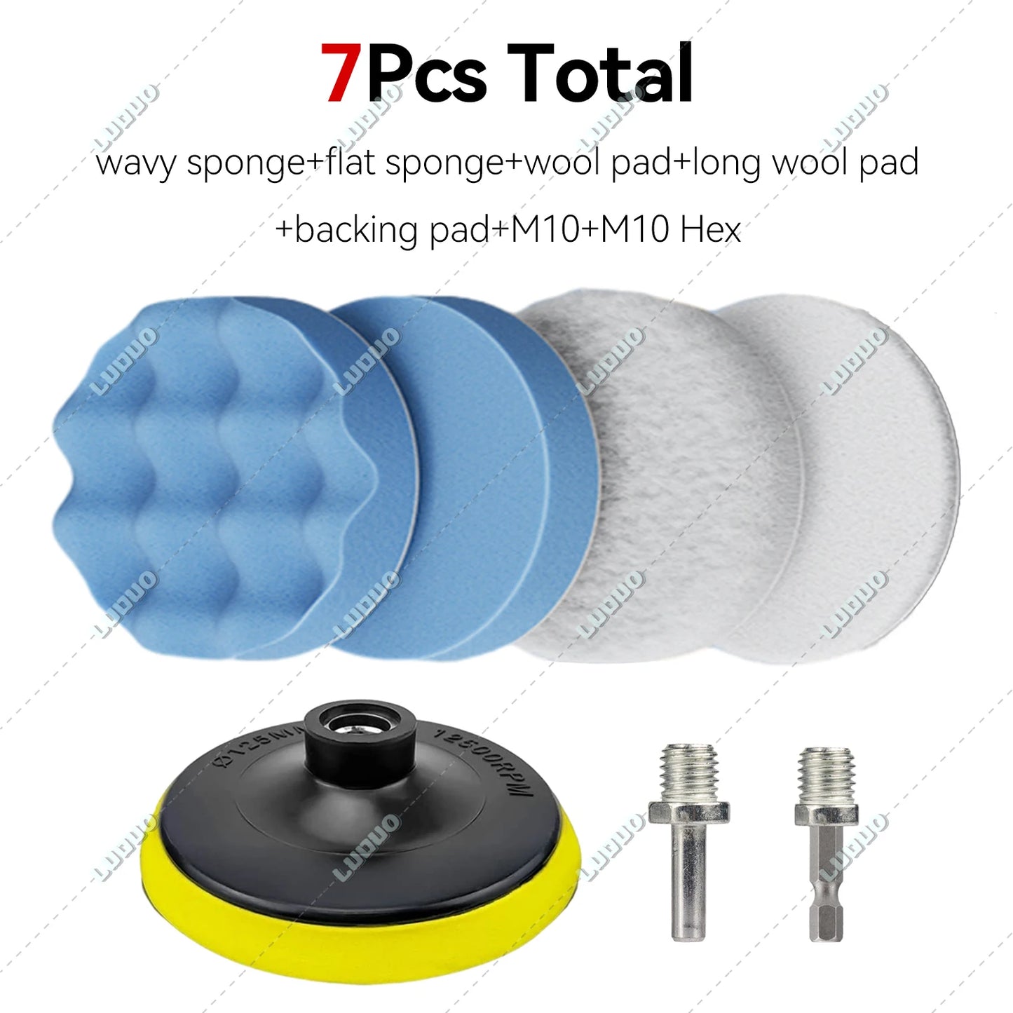 Auto Polier-Set 75mm – Polierscheiben, Schwämme & Schleifpapier für Scheinwerfer-Restauration