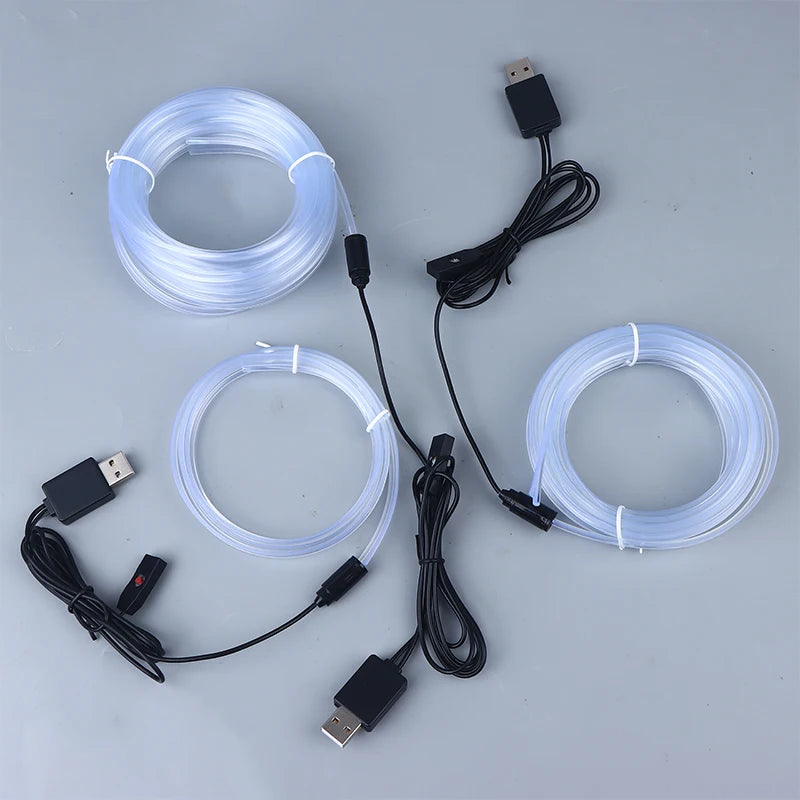RGB Auto Innen LED Licht Streifen Umgebungs Neon Unsichtbare Licht USB Fiber Optic Atmosphäre Lampe Unterstützung Ste...