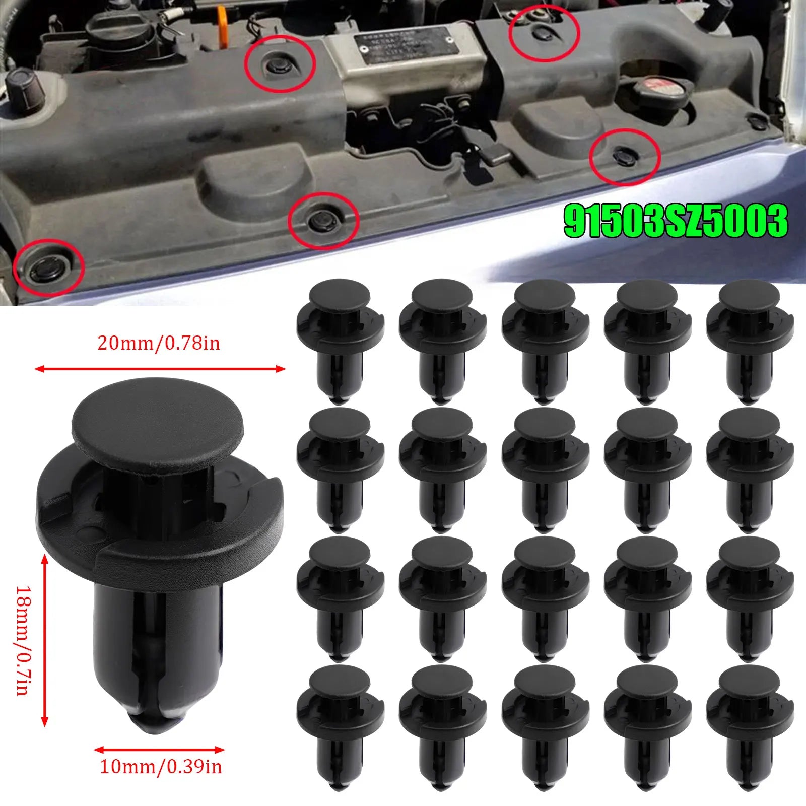 Bumper Clips 10mm für Honda – SwissGlanzGarage Ansicht 2