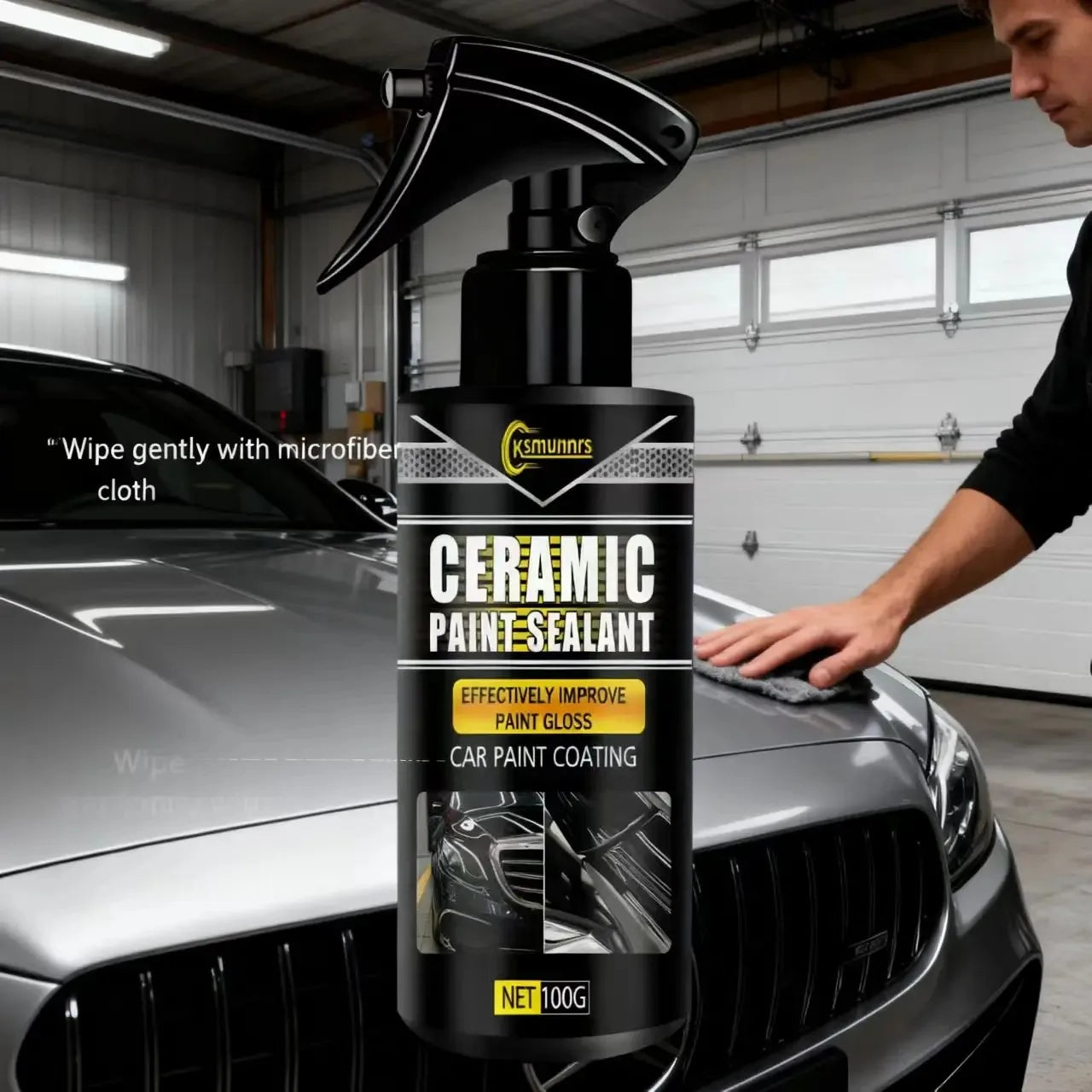 Fasilawei 3-in-1 Keramikbeschichtungsspray: Schnelle Reinigung, Hochglanz, Langanhaltender Autolackschutz - Hydrophob...