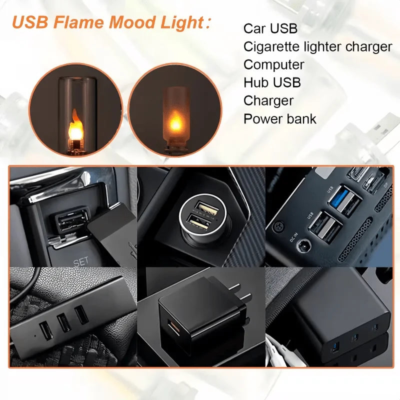 USB LED Flamme Nachtlicht mit Frosted Glas – SwissGlanzGarage Ansicht 5