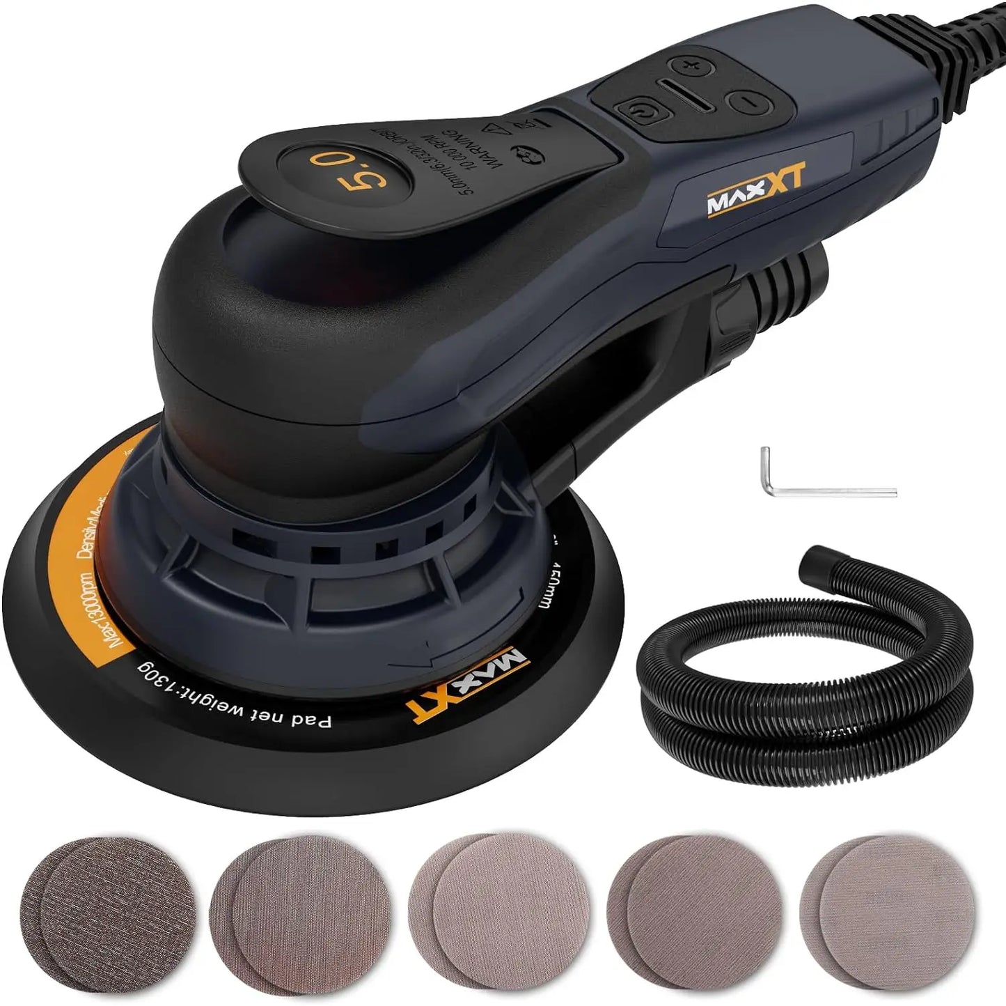 MAXXT 5,0 mm Auto-Poliermaschine, elektrischer Exzenterschleifer mit 150 mm Pad,