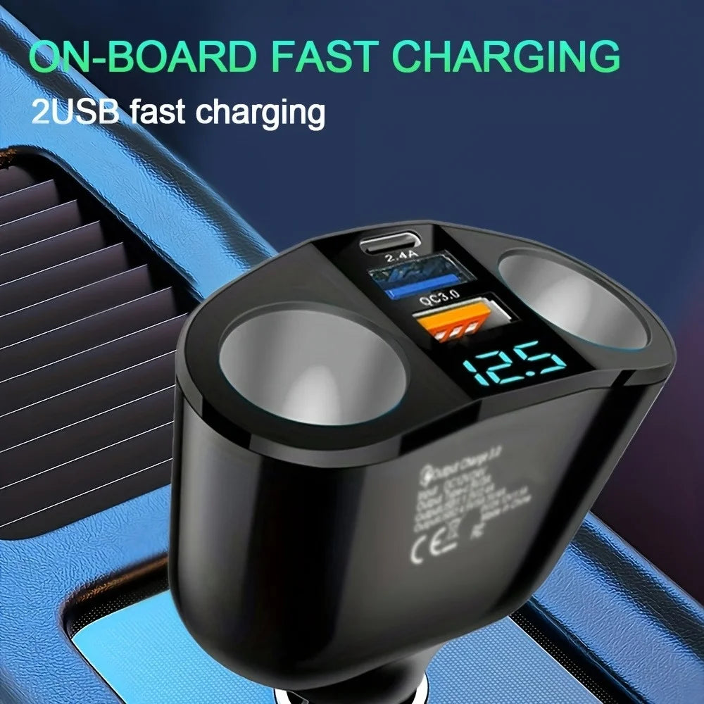 Dual USB Ladegerät mit Display 12V – SwissGlanzGarage Ansicht 2