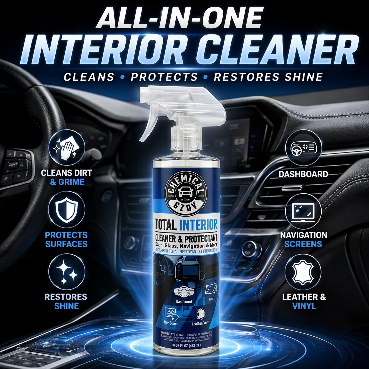 Total Interior Cleaner 473ml – Multifunktionaler Auto-Reinigungsspray