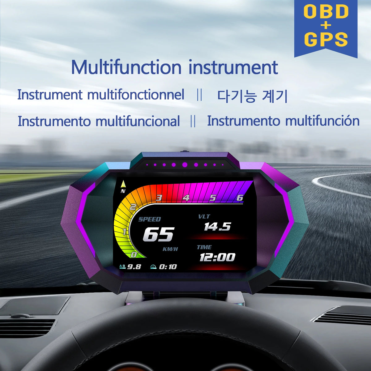 OBD2 + GPS HUD P24 Digital Geschwindigkeitsmesser – SwissGlanzGarage Ansicht 2