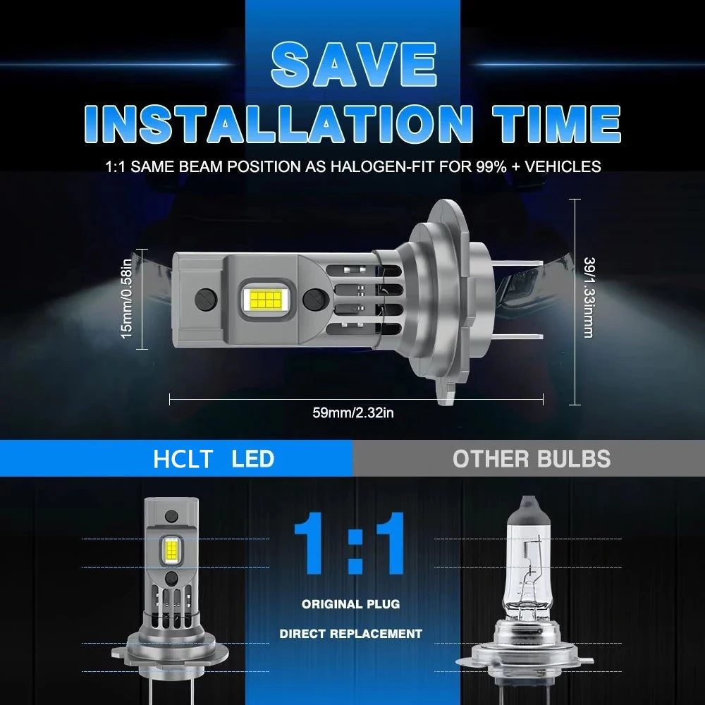 H7 LED CANBUS Lampe 1:1 Grösse – SwissGlanzGarage Ansicht 4