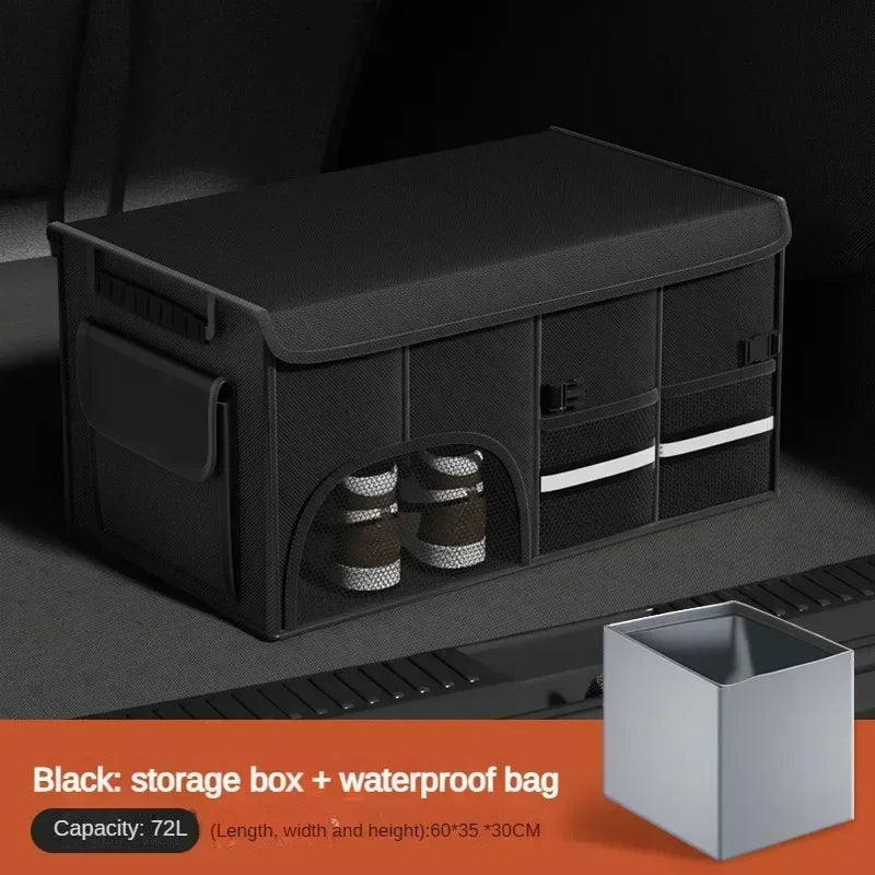 Auto Stamm Lagerung Box Multi-fächer Organizer Tasche Anti Slip Faltbare Fracht Verstauen Aufräumen Organizer auto In...