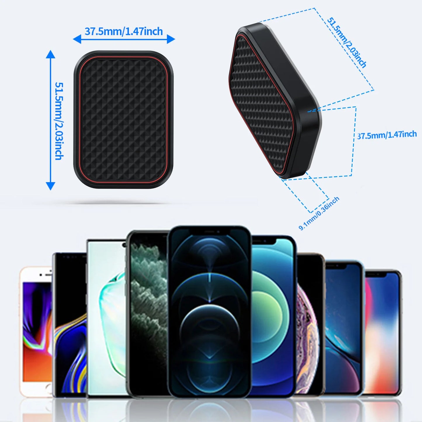 Magnetische Autotelefonhalterung, rechteckig, flach, universeller Autotelefonhalter für Armaturenbrett, Kühlschrank, ...