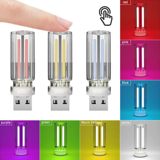 Auto Atmosphäre Licht USB Nachtlicht Touch Dimmen LED Glühlampe