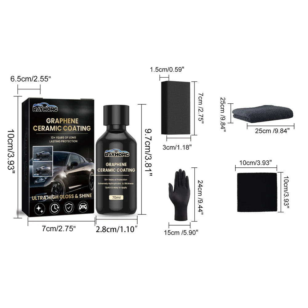 70ml Nano-Keramikbeschichtung Graphen Fortschrittliche Technologie Autopflege Anti-Kratzer UV-Glanz Superhydrophobe P...