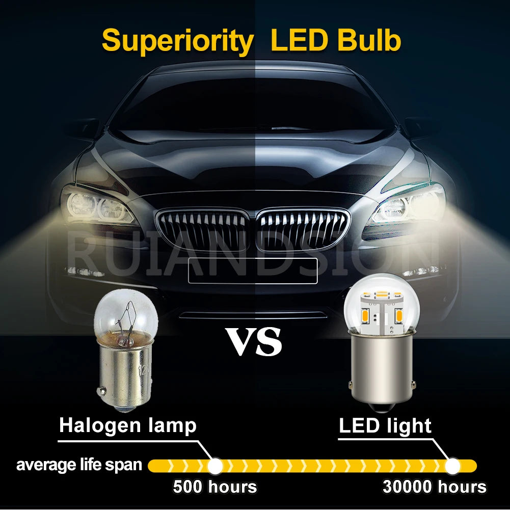 1156 BA15S LED 6V 12V 24V 48V P21W 1157 BAY15D – SwissGlanzGarage Ansicht 4