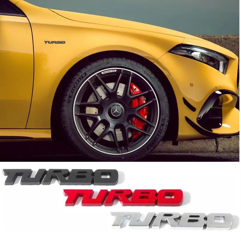 Turbo 3D Emblem Auto-Aufkleber – SwissGlanzGarage Ansicht 3