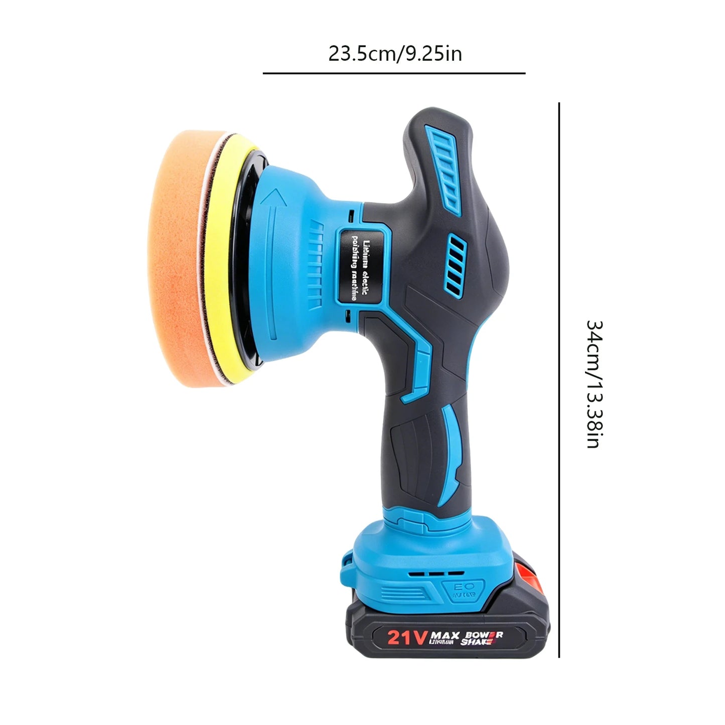 21V Akku-Poliermaschine 8 Geschwindigkeiten 150mm Selbstklebender Polierpad LED-Batterieanzeige für Autopflege und Wa...