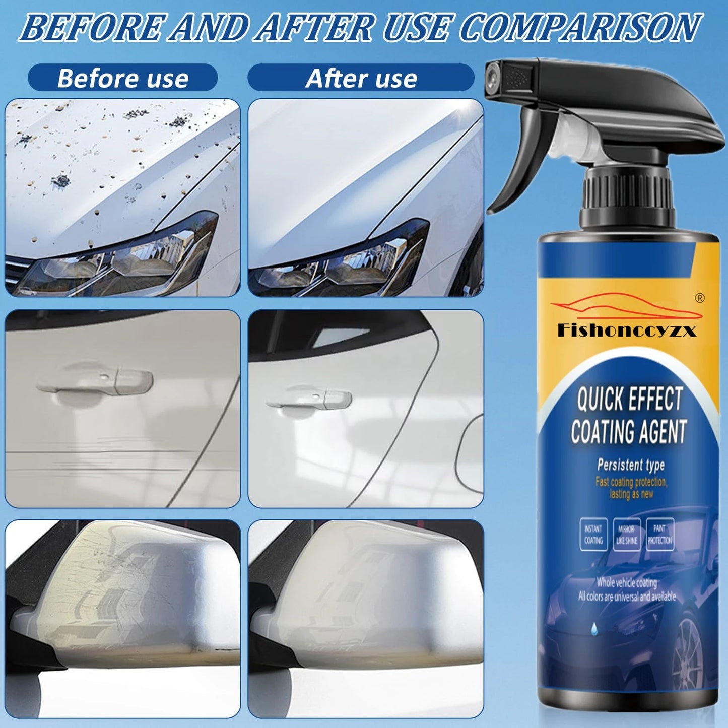 Auto-Beschichtungsspray Schnellwirkende Beschichtungsmittel Autowachs Kratzerentferner Ölfilm-Emulsion Glasreiniger