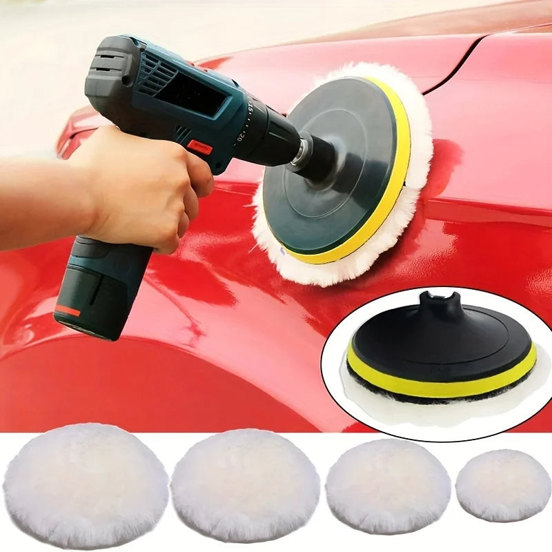 4-Zoll-Autopolier- und Wachsset, Fahrzeugpflegeset, Autoschönheitspolierscheibe,