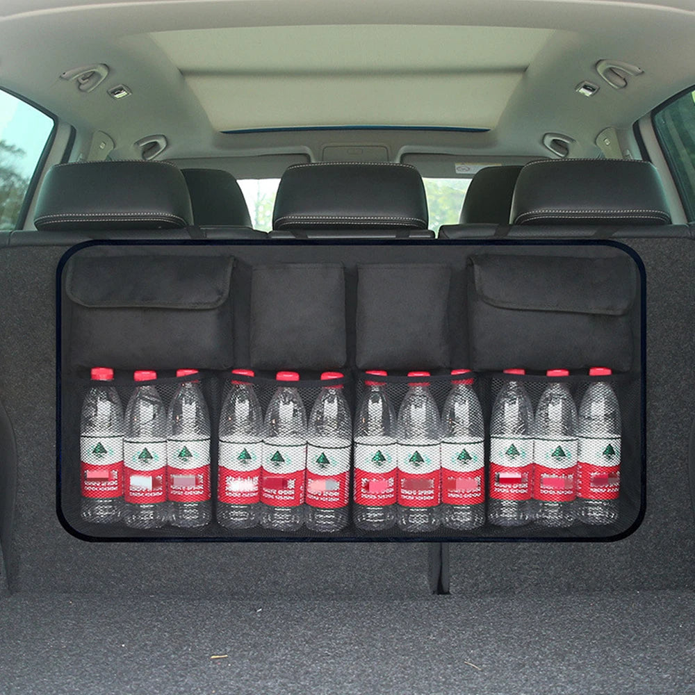 Auto Lagerung Organizer Auto Trunk Bag Universal Große Kapazität Rücksitz Lagerung Tasche Trunk Cargo Mesh Halter Tas...