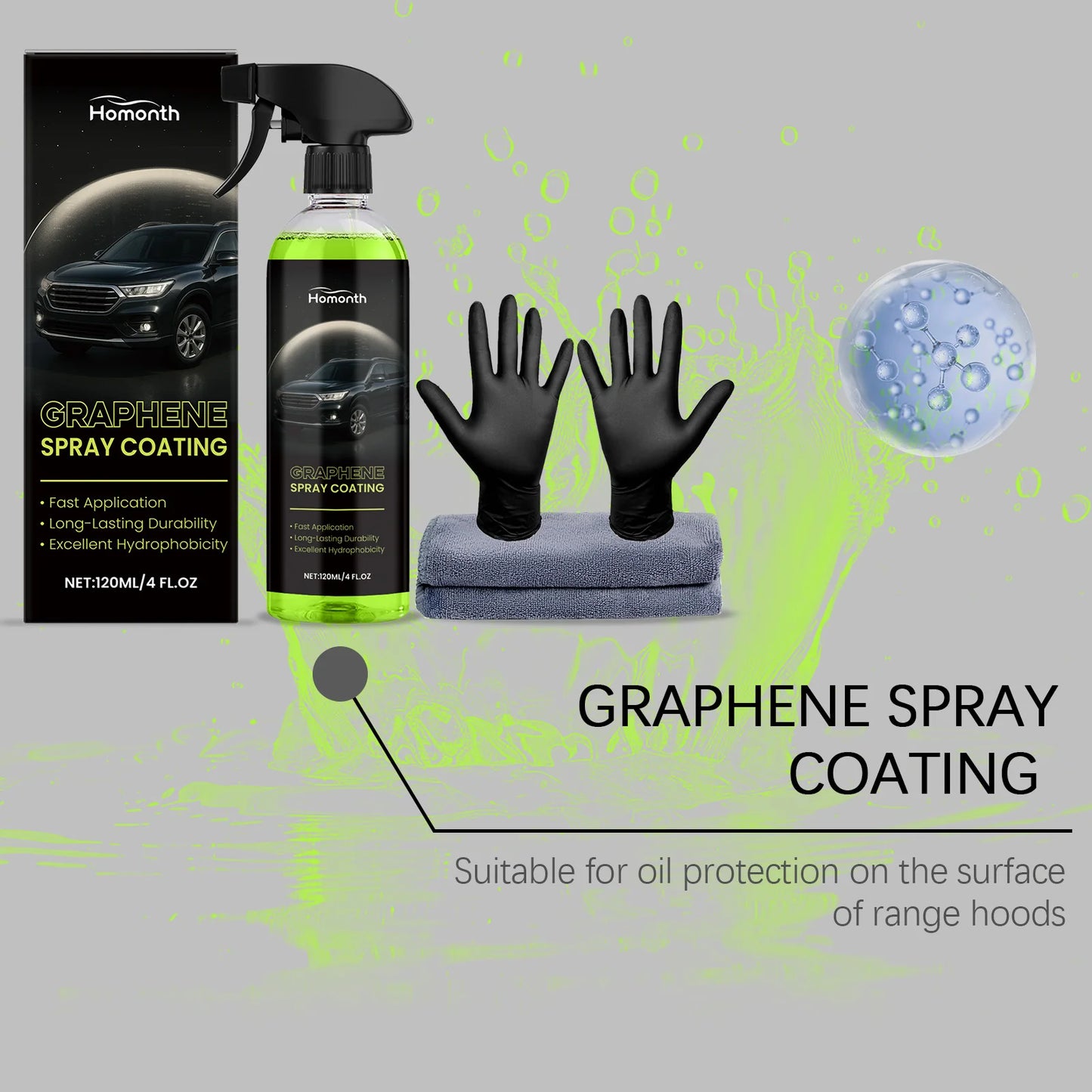 Auto Graphen-Keramik-Nano-Spray Hydrophobe Schicht Poliermittel Antihaft-Reinigungsmittel Lackschutzmittel Auto-Schut...