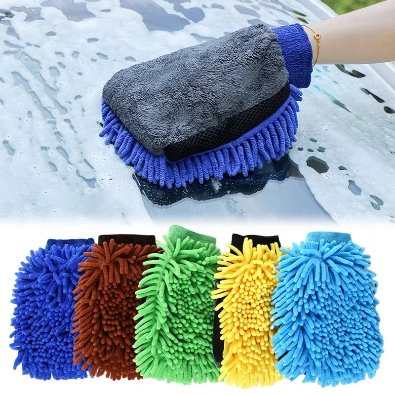 Mikrofaser-Autowaschhandschuhe, wasserdichter Chenille-Handschuh, weiche Netzrüc