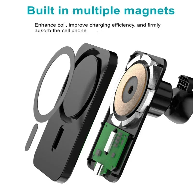 Autotelefonhalter Ständer Halterung 30 W magnetisches kabelloses Auto-Ladegerät für Magsafe iPhone 12 13 14 15 Pro Ma...