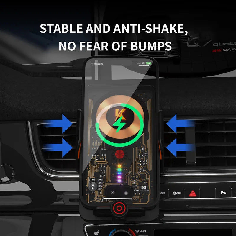 Neuer Original-Autotelefonhalter 66W Kabelloses Ladegerät Transparenter Schnell-Navigationsständer Tragbarer Schnell-...