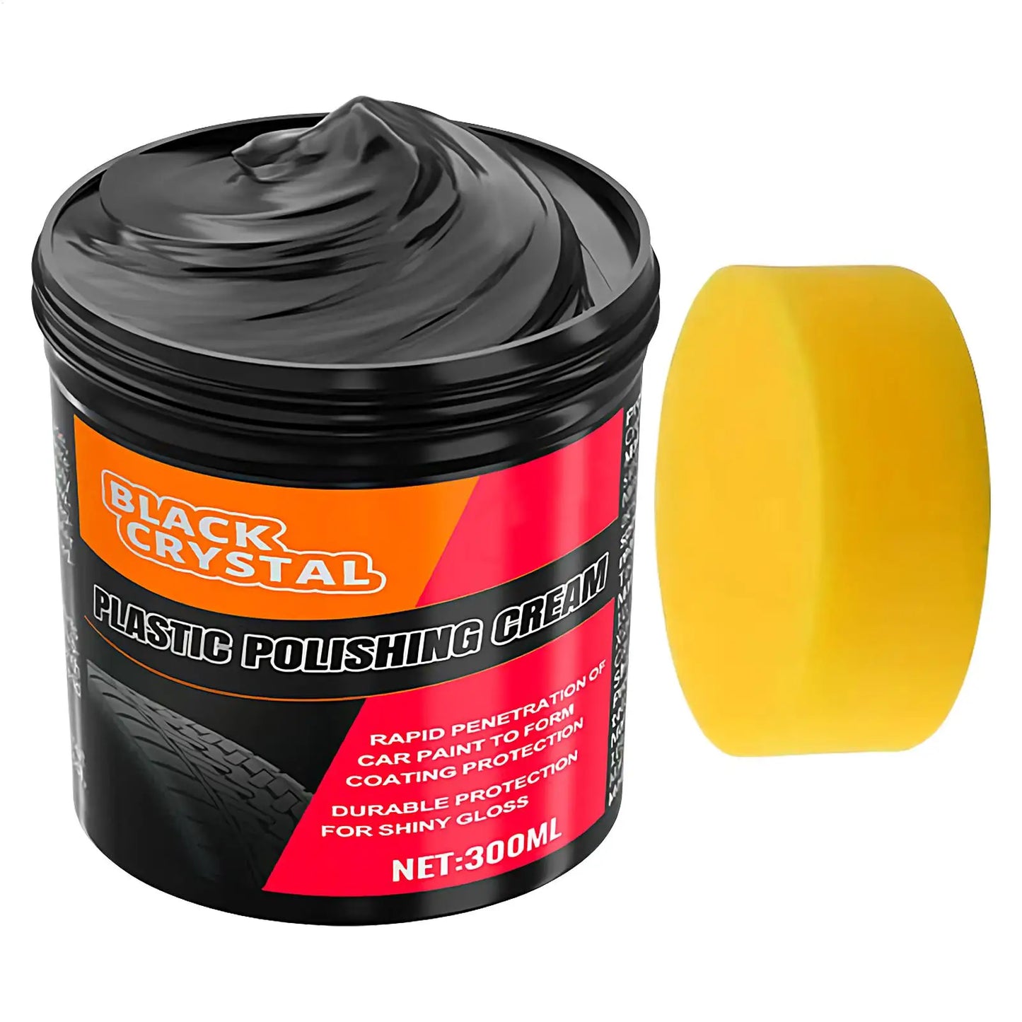 300g Kunststoff- & Gummi-Reparaturpaste Schwarzer Kristallpolierer für Autokratzer Reifenglanz & Innenraum-Erneuerung...