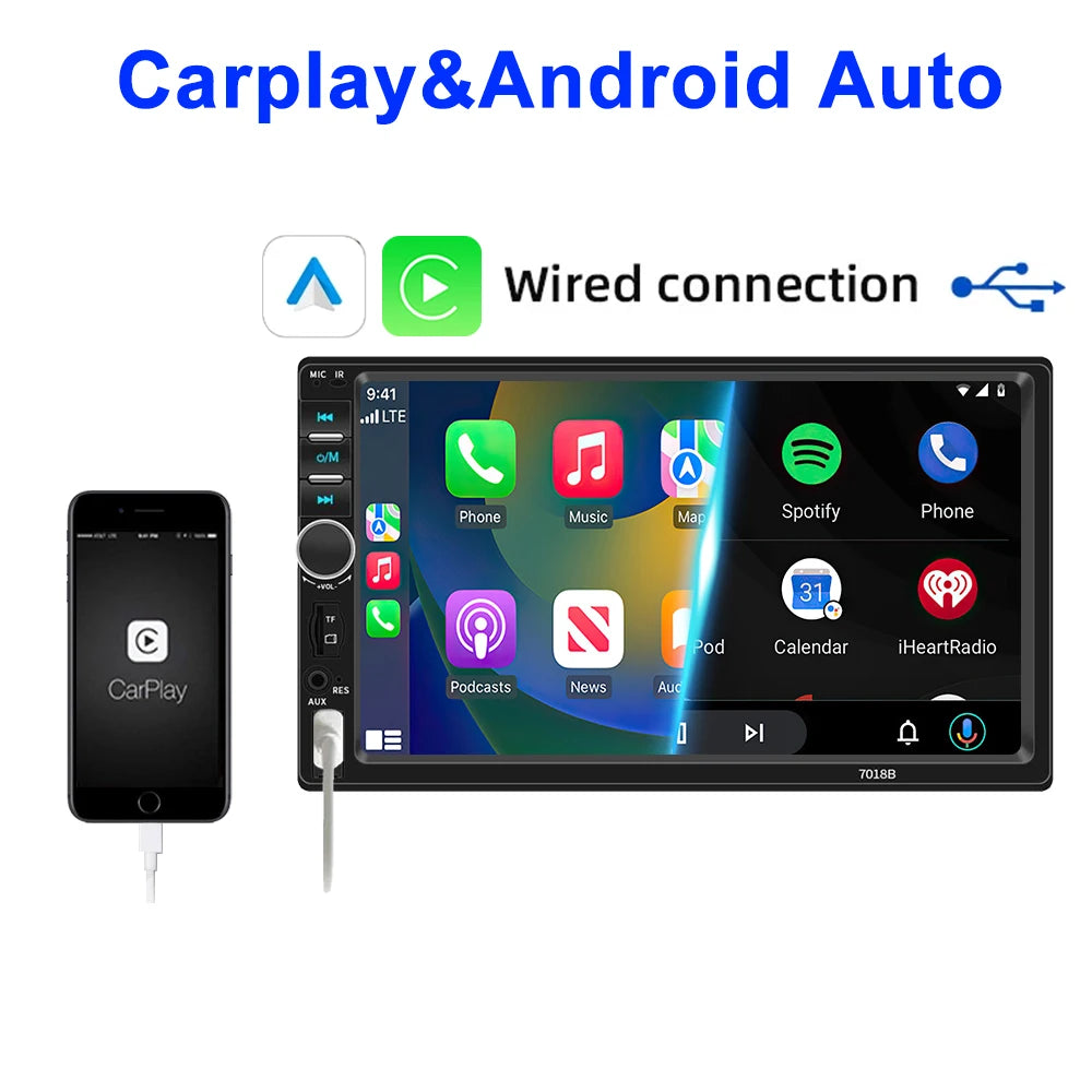 1Din CarPlay Android AUTO HD Autoradio 7 Zoll – SwissGlanzGarage Ansicht 3